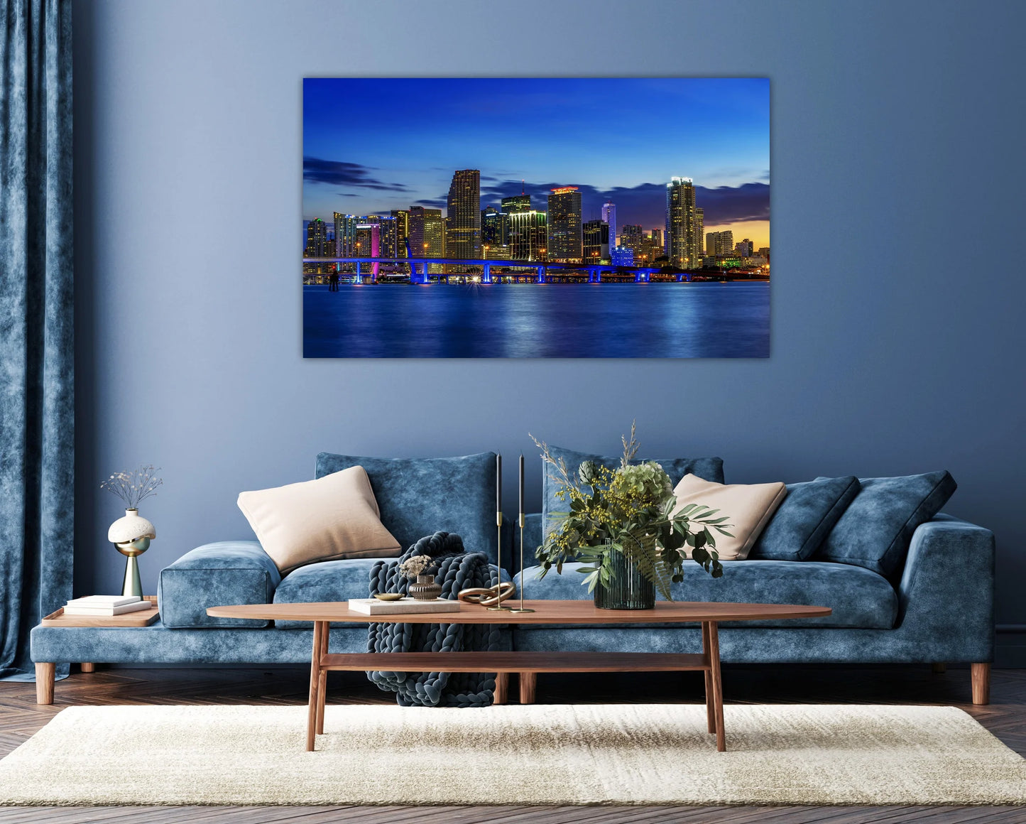 Miami City Glass Wall Art 60"x36"