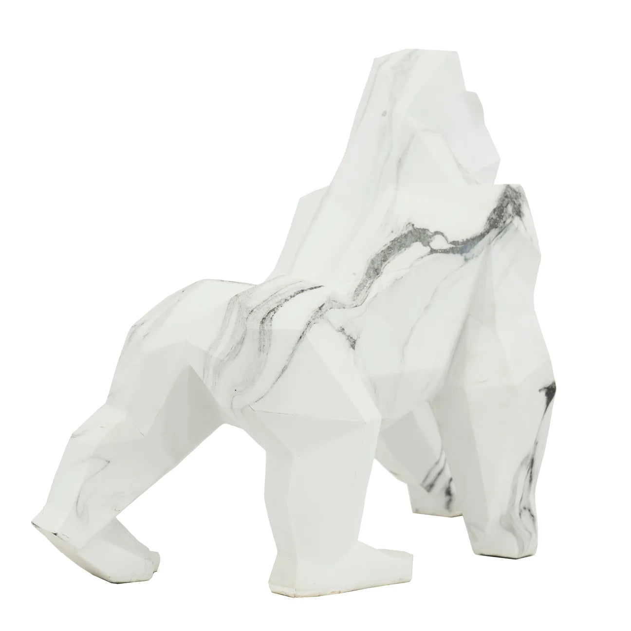 Large Marble Print Gorilla Sculpture