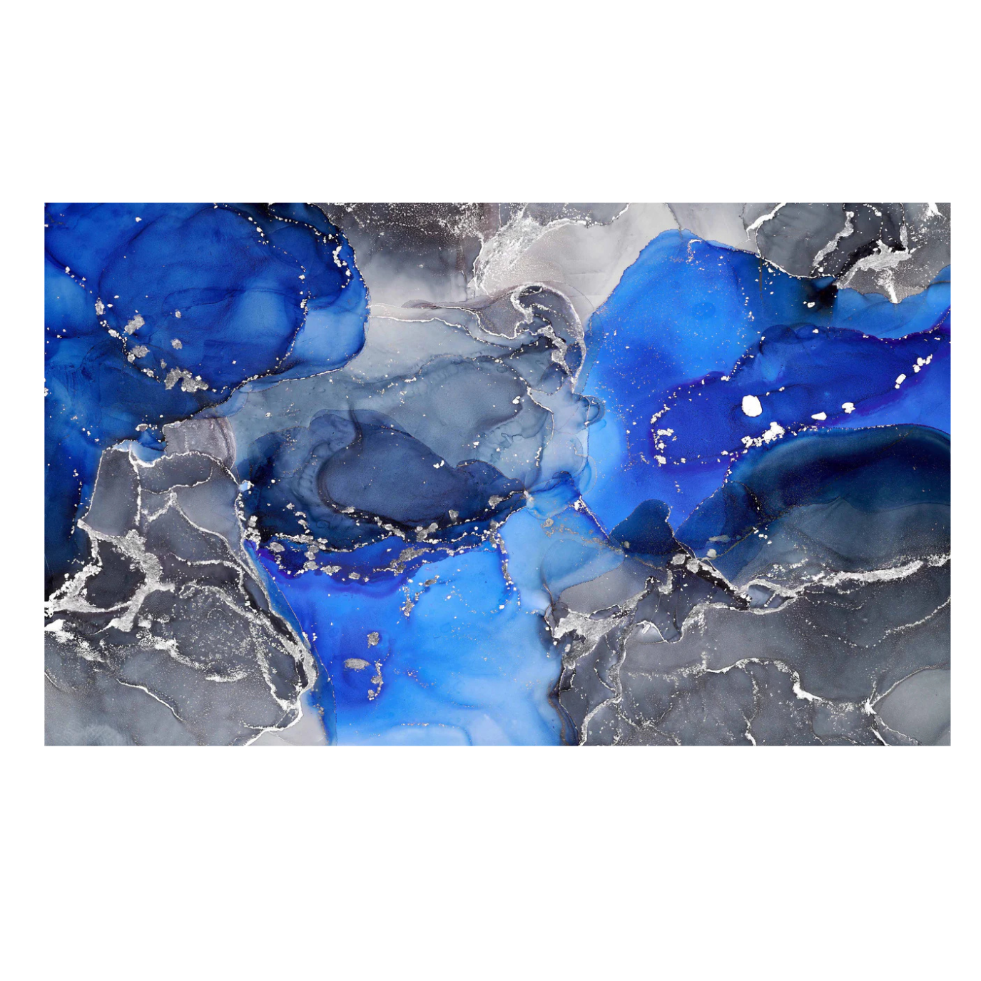 Blue Abstract Glass Wall Art 60"x36"