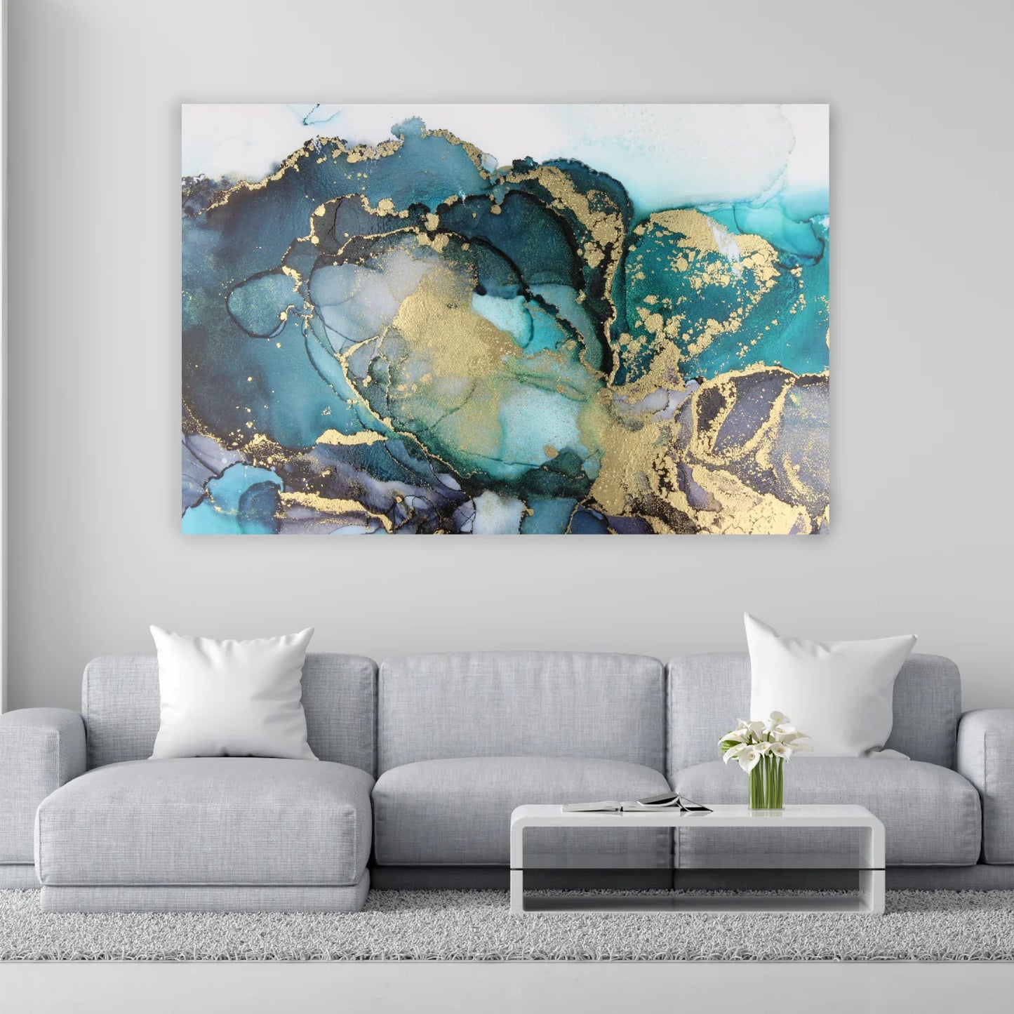 GOLD OCEAN Abstract Bliss Modern Wall Art