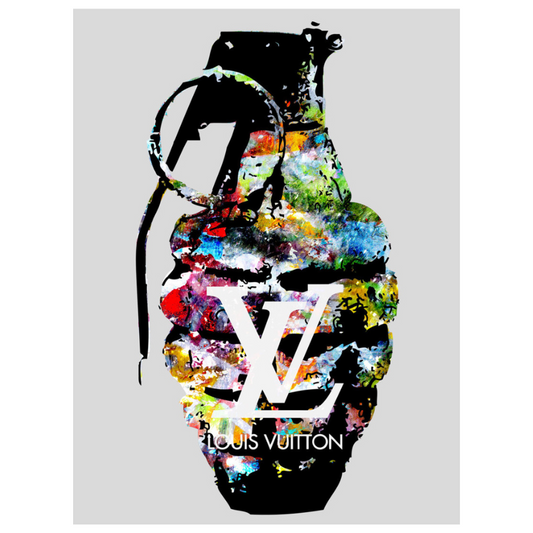 Grenade LV graffiti tempered glass wall art
