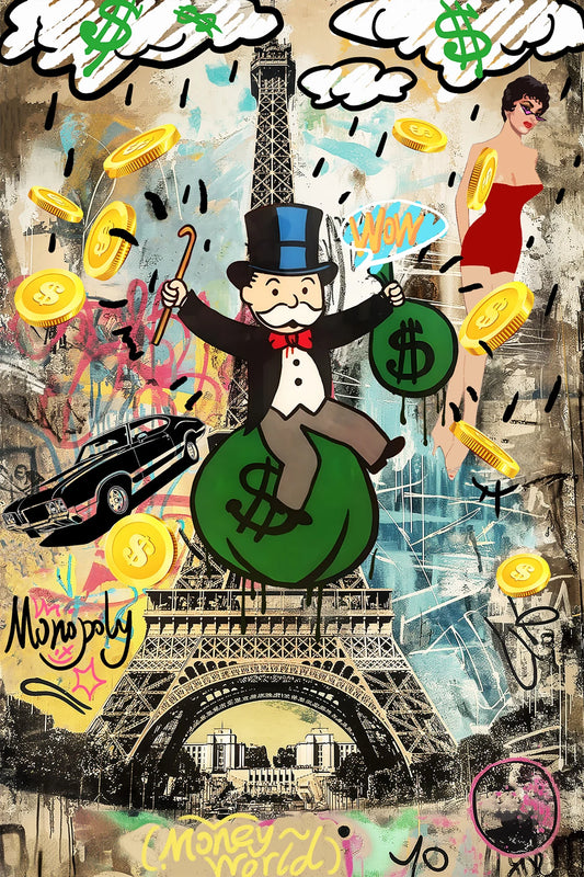 Monopoly Man Glass Wall Art 48"x32"