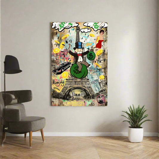 Monopoly Man Glass Wall Art 48"x32"