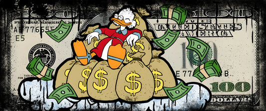 Money Bill Glass Wall Art 60"x26"