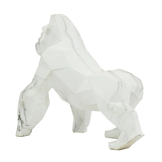 Large Marble Print Gorilla Sculpture