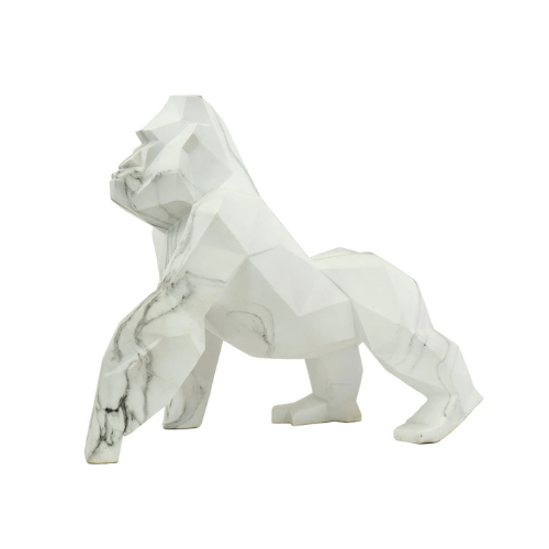 Large Marble Print Gorilla Sculpture