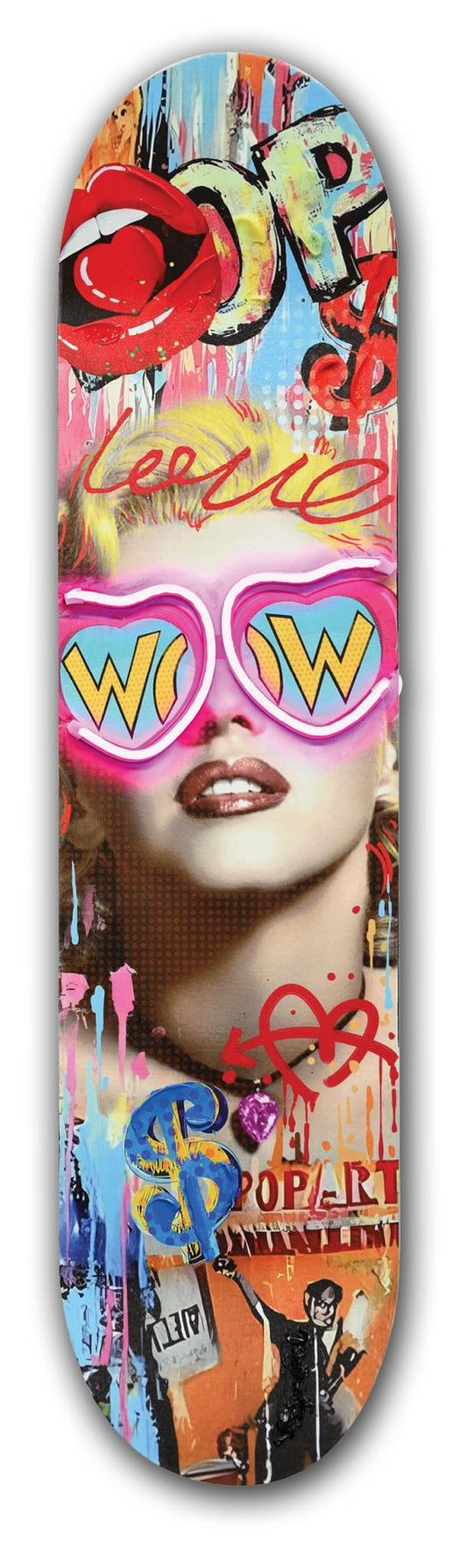 Marilyn Neon Skateboard” LED Neon on Hand-painted Board