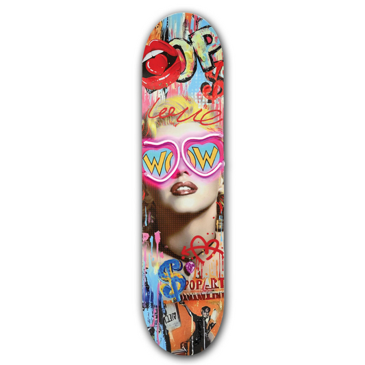 Marilyn Neon Skateboard” LED Neon on Hand-painted Board