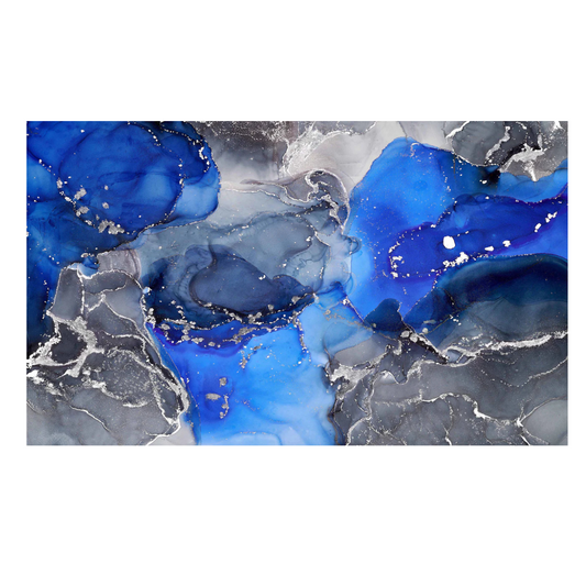 Blue Abstract Glass Wall Art 60"x36"